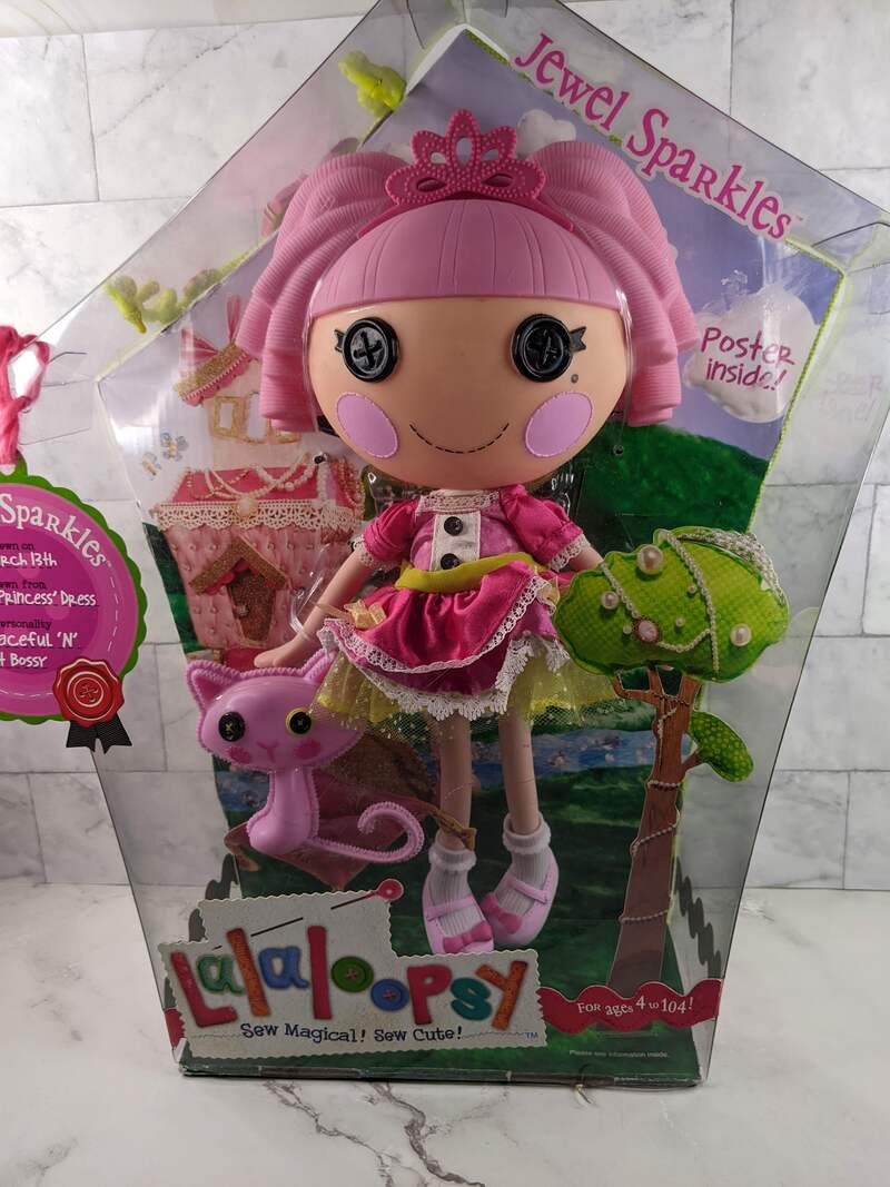 A collectible Jewel Sparkles Lalaloopsy Doll, 12 inches tall, new in its original box.