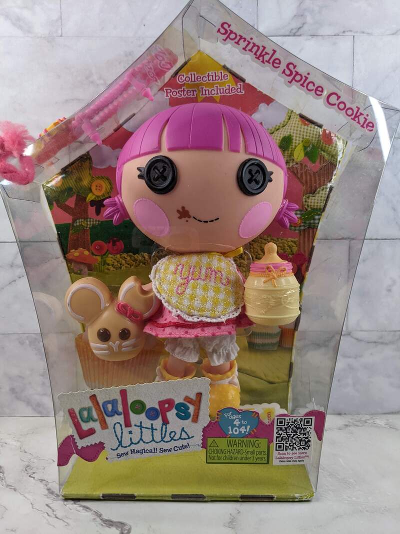 A Lalaloopsy Littles Doll, about 8 inches tall, Sprinkle Spice Cookie, new in its original box.
