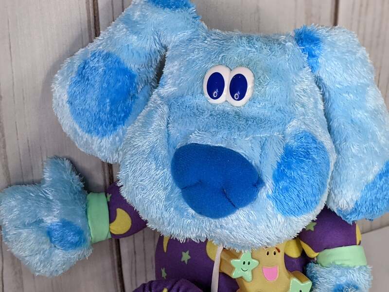 A vintage Blue's Clues dog bedtime plush toy that talks, sings, and lights up!